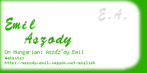 emil aszody business card
